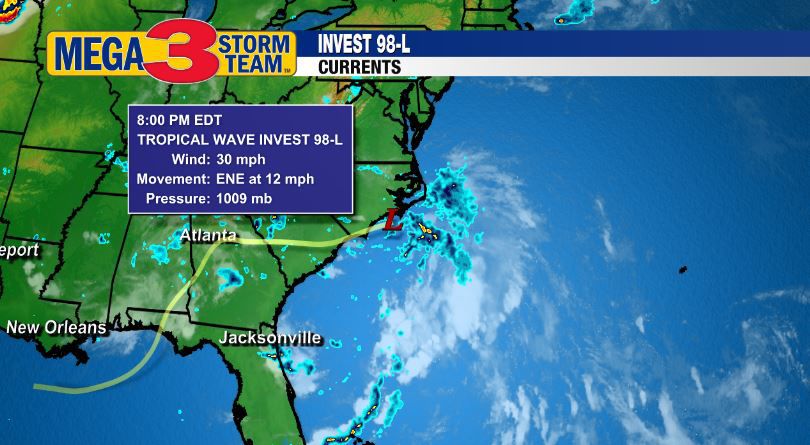 Invest 98-L Currents from the National Hurricane Center